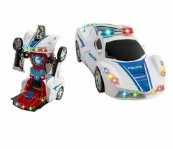 Police Cop Car Transformer 2 in 1 Robot toy for 3 4 5 6 7 8 9 year old boy kids - £31.85 GBP