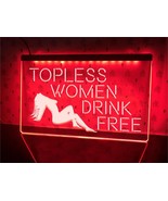 Topless Women Drink Free Led Neon Illuminated Bar Sign, Home Decor Craft... - £21.10 GBP+