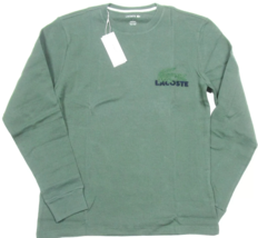 Lacoste Men&#39;s Green Logo Waffle Knit Thermal Long Sleeve Lounge Shirt -2... - $815.68 MXN