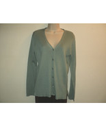 Tyler Boe Cardigan Sweater Mint Green Front Buttoned Long Sleeves Cotton - £18.61 GBP