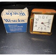 Westclox Keywound Travel Alarm Clock With Box Vintage No Instruction Booklet - £7.40 GBP