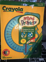 Vintage 1998 Crayola School Protractor 6” Wavy Edge Blue Clips to Binder NOS NEW - £15.21 GBP