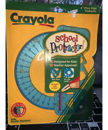 Vintage 1998 Crayola School Protractor 6” Wavy Edge Blue Clips to Binder... - $374.05 MXN