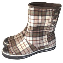 Rocket Dog plaid flannel brown ivory tan boots women’s size 9 - $39.60