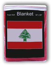 Super Soft Lebanese Flag Fleece Blanket 5 ft x 4.2 ft. Lebanon Throw Cover ??? ? - £14.19 GBP
