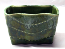 UPCO Green Drip Glaze MCM Rectangular Planter #044 USA Vintage 6&quot; x 3.25&quot; - $279.37 MXN