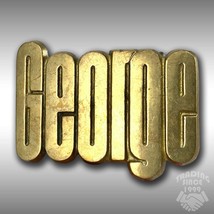 Vintage Belt Buckle Solid Brass 1978 George Letters #4072 Made In Taiwan By - £39.50 GBP
