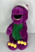 Barney Vintage Plush Purple Dinosaur Santa Claus Hat Stuffed Toy 1992 Rare 21&quot; - £30.36 GBP