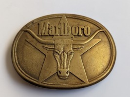 Philip Morris, Inc. 1987 Solid Brass Marlboro Belt Buckle - £8.75 GBP
