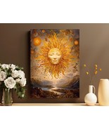 Boho Sun Oil Painting, Indie Sun Print, Celestial Vintage Art, Esoteric ... - $25.26 CAD