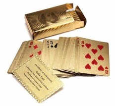 Five Star Inc 24K Gold Foil Plated Poker Playing Cards Deck Collection - £8.61 GBP