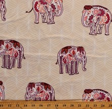 Cotton Elephants African Design Kismet Fabric Print by the Yard D781.34 - £10.57 GBP