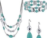 Avon Vintage 1886 Turquoise layered Necklace, bracelet &amp; Earring Set - £15.79 GBP