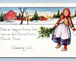Dutch Girl German Poem Gladelig Jul Chirstmas Whitney Made UNP DB Postca... - $6.88