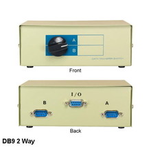 Kentek DB9 Male 2 Way Data Transfer Switch Box RS-232 D-Sub 9 Pin AB Por... - $59.99