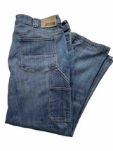 Duluth Trading Co Men Carpenter ￼blue Jeans Sz 42x30 standard fit flex ballroom - £17.27 GBP