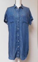 Levi&#39;s Button-Up Blue Chambray Tunic Dress 100% Tencel Size Medium - £38.69 GBP