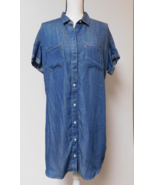 Levi&#39;s Button-Up Blue Chambray Tunic Dress 100% Tencel Size Medium - $49.49