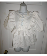 MOON RIVER TUCKER NUCK WHITE RUFFLE EYELET TOP SMALL - $109.70 CAD