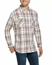 Weatherproof Vintage Men&#39;s Burnout Flannel Shirt Snow-Size Small - £14.91 GBP