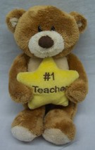 Gund Cute &quot;#1 Teacher&quot; Brown Teddy Bear With Star 7&quot; Plush Stuffed Animal Toy - £11.66 GBP