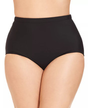 SWIM SOLUTIONS Mid Rise Tummy Control Swim Bottoms Black Plus Size 20W $... - $13.49