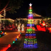7.5Ft Led Outdoor Christmas Cone Tree W/Lights 8 Modes For Xmas Yard Porch Decor - £81.52 GBP