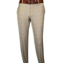 Men Suit BERLUSCONI Turkey Italian Wool 180's Glenn Plaid K167-07 Beige Blue image 10