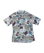 Campia Mens Hawaiian Shirt Size Medium Tropical Postcard Wish You Were Here - £22.25 GBP