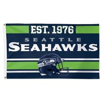 Seattle Seahawks 90cmx150cm/3x5FT Established 1-Sided Deluxe Flag - £15.46 GBP