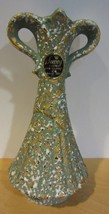 Savoy China Art Pottery Vase  w/Speckled Gold &amp; White vintage - $62.70