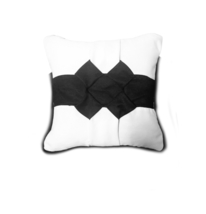 Decorative White Black Pillow, Smocked Velvet Pillow, Vintage, 16x16&quot; - £39.28 GBP