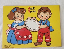 Vintage Wooden Puzzle Connor Toy #8411-3 Jack Sprat  10x12 - £14.70 GBP