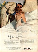 1947 Man kissing sexywife in bed Pacific Balanced Sheets vintage art pri... - $25.98