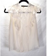 Rebecca Taylor Womens Hana Applique Embroidered Blouse Ivory Silk Sleeve... - $162.99 CAD