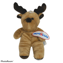 NWT Hug &amp; Luv Brown Moose Plush Stuffed Animal 2018 10&quot; - £11.63 GBP