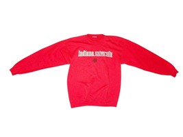 Vintage 90s Indiana University Hoosiers Red Crewneck Sweatshirt Made In ... - $29.40