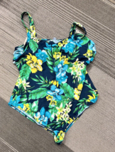 NEW Swim 365 Swimming Suit Size 28W Blue Green Yellow Tropical Print 1Pc w Bra - £19.39 GBP