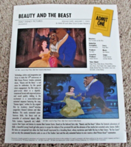 DISNEY BEAUTY AND THE BEAST GLOSSY ONE-PAGE INFO SHEET ON PHOTO PAPER 2002 - $7.91