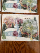 10 Peace Christmas Cards &amp; Envelopes Church W/ Trees Paper Images Co Fre... - $10.88