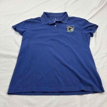 Lands&#39; End Mens Polo Shirt Blue Short Sleeve Collared Medium Samaritans ... - $10.89
