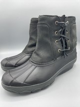 Sperry Top Sider Womens Black Duck Boots Saltwater Leather  Size 9.5 - $487.98 MXN