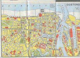 Hertz Rent a Car Map Oostende Brugge Belgium 1984 - £11.07 GBP