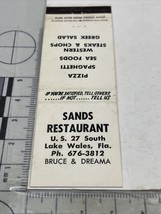 Front Strike Matchbook Cover  Sands Restaurant  Lake Wales, FL  gmg  Unstruck - £9.70 GBP