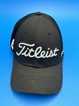 Titleist FJ Footjoy Pro V1 Golf Hat Black Fitted Mesh Stretchfit Mens S M Cap - £11.00 GBP