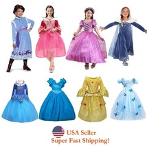 Sleeping Beauty Rapuzel Bella Cinderella Esla Anna Princess Costume Girls Dress  - £14.22 GBP+