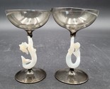 30s Rare 2 Bimini Art Deco Fritz Lampl Nude Mermaid Stem Cordial Glasses... - $148.49
