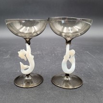 30s Rare 2 Bimini Art Deco Fritz Lampl Nude Mermaid Stem Cordial Glasses... - $148.49
