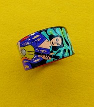 Painted Bangle Bracelet inspired by Matisse Art. Wooden bracelet. Gift for her - £50.47 GBP