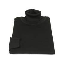Men PRINCELY Turtle neck Sweater From Turkey Soft Merino Wool 1011-80 Black image 3